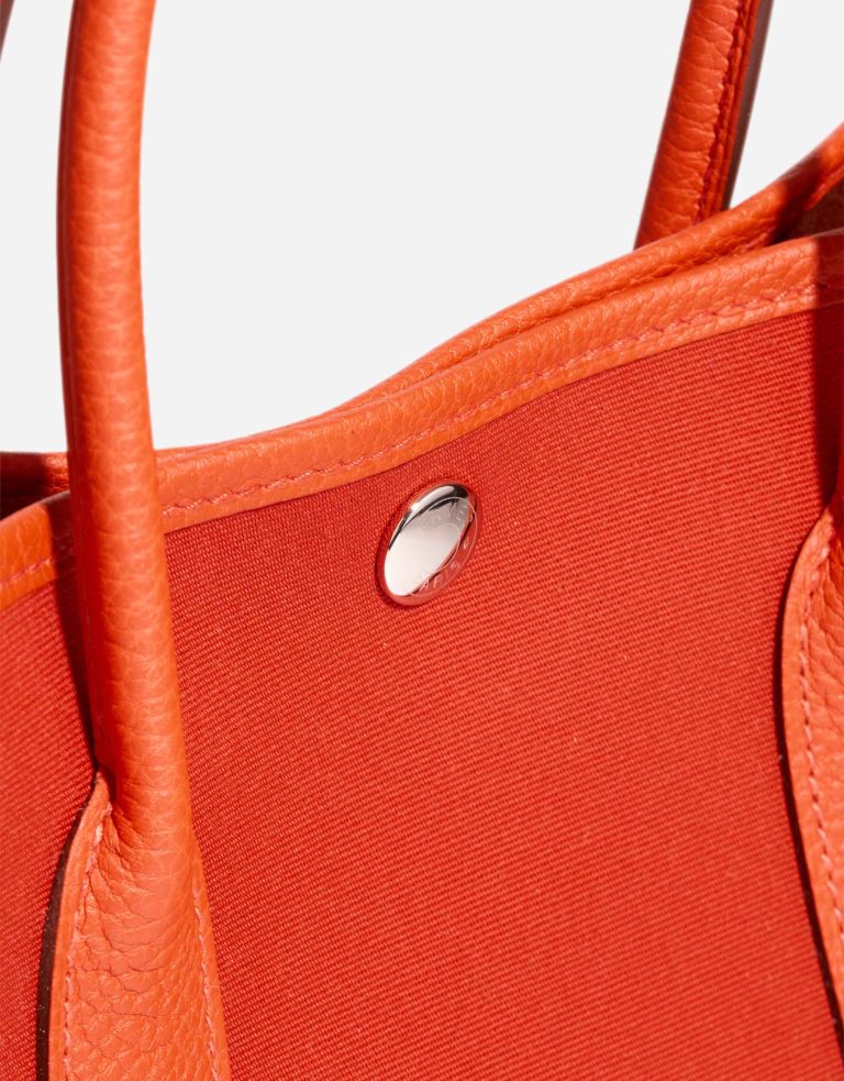 Hermès Garden Party 30 Toile / Taurillon Clémence Orange Mécano / Cuivre / Capucine Verschluss-System | Verkaufen Sie Ihre Designer-Tasche