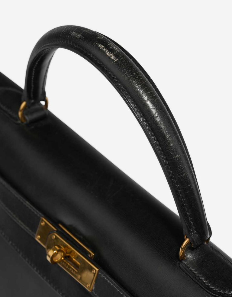 Hermès Kelly 35 Box Schwarz Gebrauchsspuren | Verkaufen Sie Ihre Designertasche