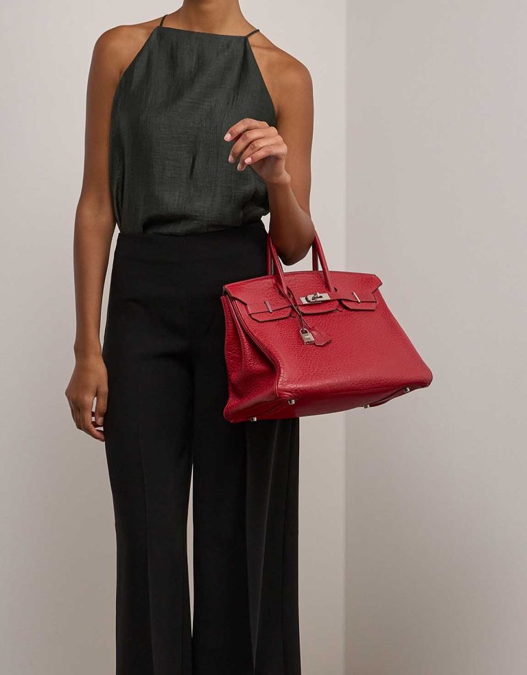Hermès Birkin 35 Buffalo Rouge Vif Front | Verkaufen Sie Ihre Designertasche