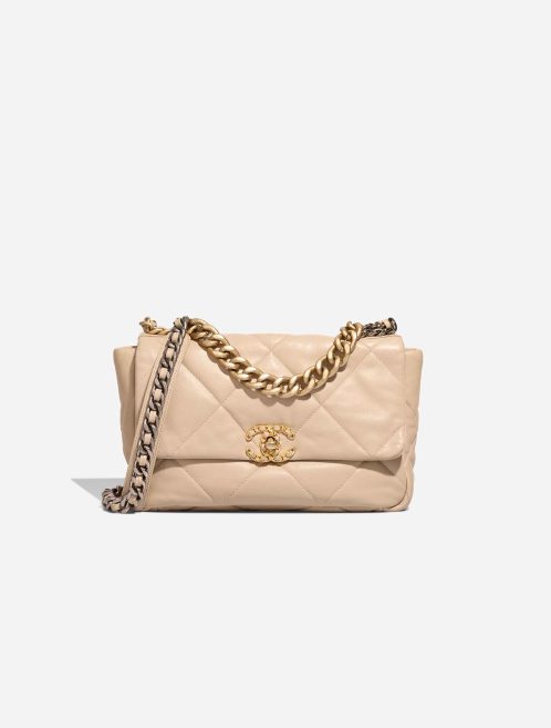 Chanel 19 Flap Bag Lammleder Beige Front | Verkaufen Sie Ihre Designer-Tasche