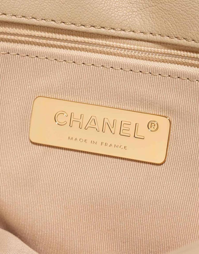 Chanel 19 Flap Bag Lamb Beige Logo | Sell your designer bag