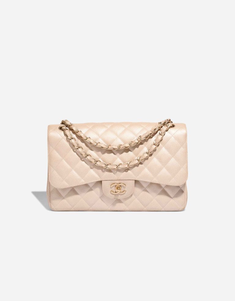Chanel Timeless Jumbo Caviar Pearl Beige Front | Sell your designer bag