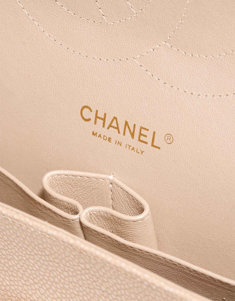 Chanel Timeless Jumbo Caviar Pearl Beige Logo | Sell your designer bag