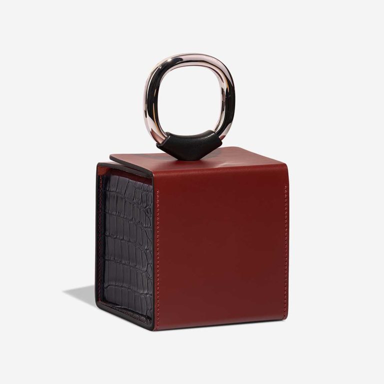 Hermès Petite h Minaudière Cube Helipse Porosus Crocodile / Swift Sienne / Blue Jean / Bleu Marine / Black | Sell your designer bag