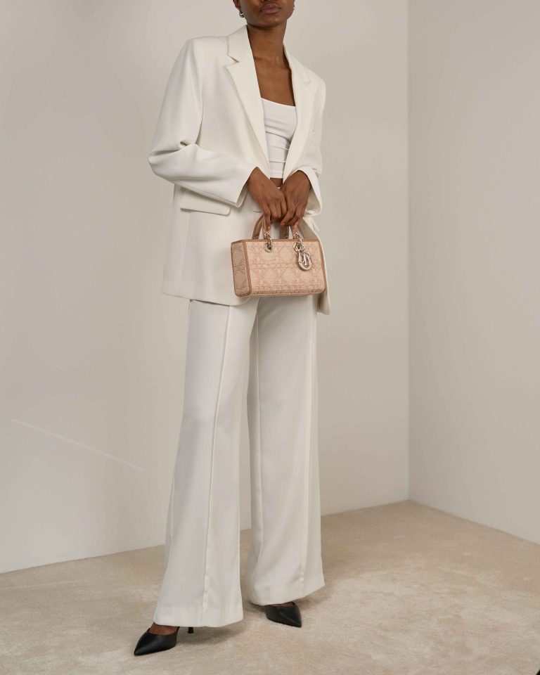 Dior Lady D-Joy Medium Wicker / Kalbsleder Beige Front | Verkaufen Sie Ihre Designer-Tasche