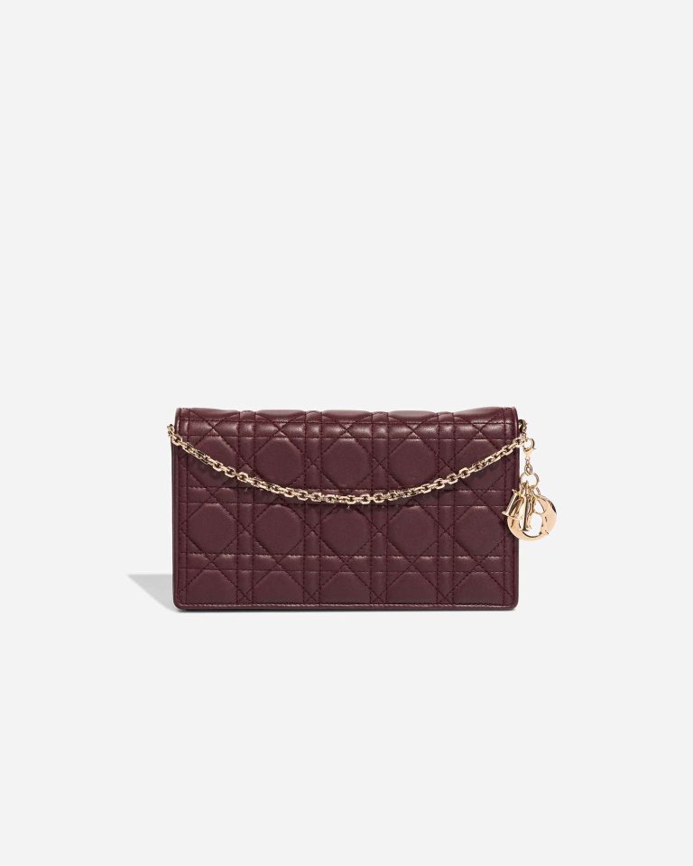 Dior Lady Pouch Lamb Burgundy Front | Sell your designer bag