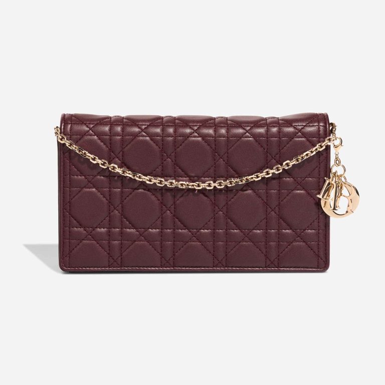 Dior Lady Pouch Lamb Burgundy Front | Sell your designer bag