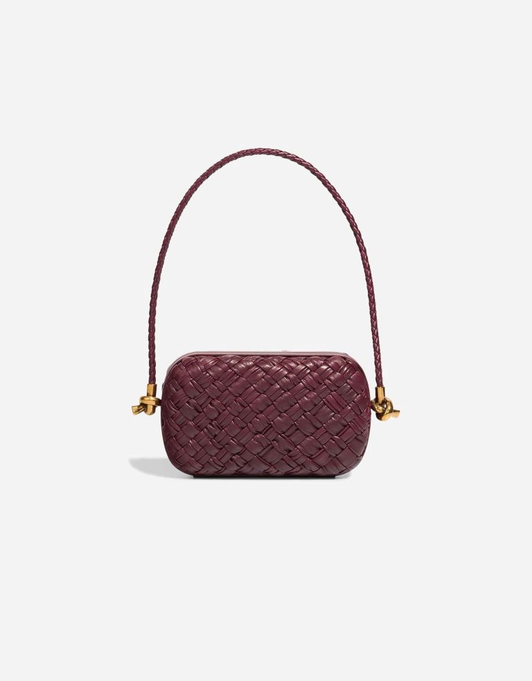 Bottega Veneta Knot Clutch Kalbsleder Burgundy Front | Verkaufen Sie Ihre Designer-Tasche