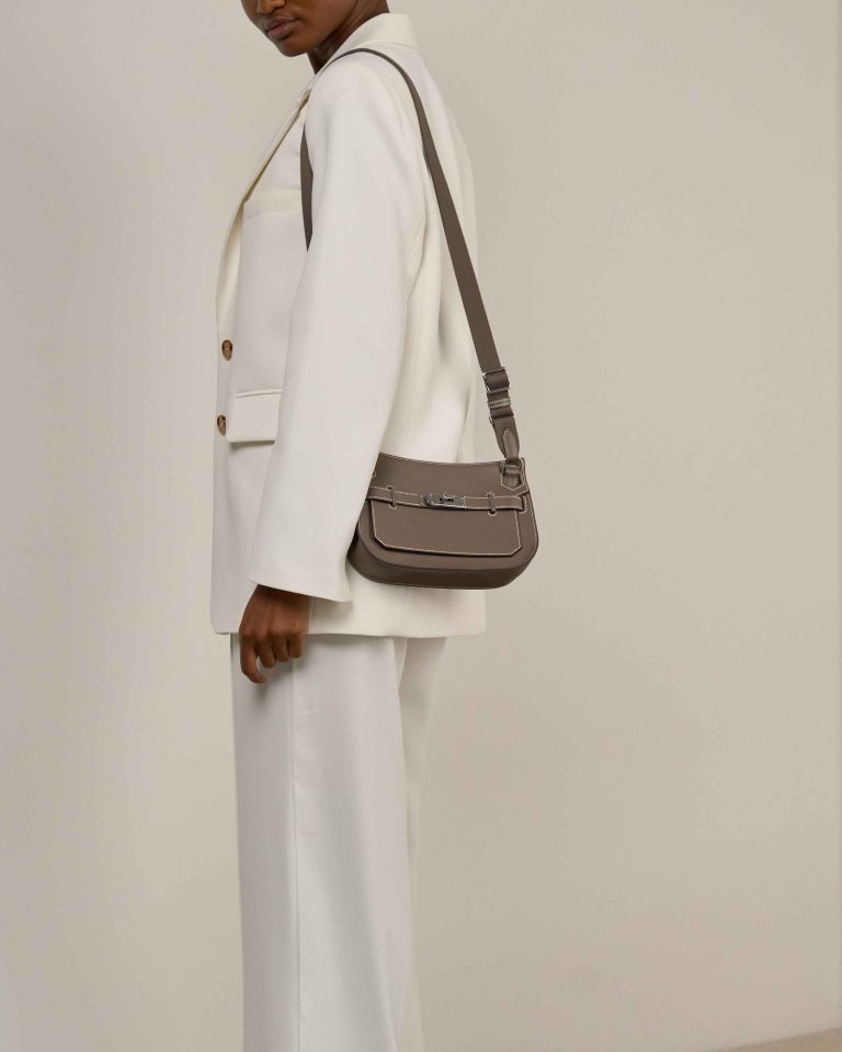 Hermès Jypsière Mini Evercolor Étoupe Front | Sell your designer bag