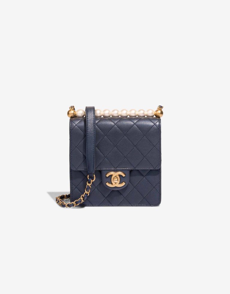 Chanel Timeless Mini Lamb Dark Blue Front | Sell your designer bag