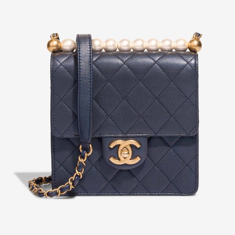 Chanel Timeless Mini Lamb Dark Blue Front | Sell your designer bag