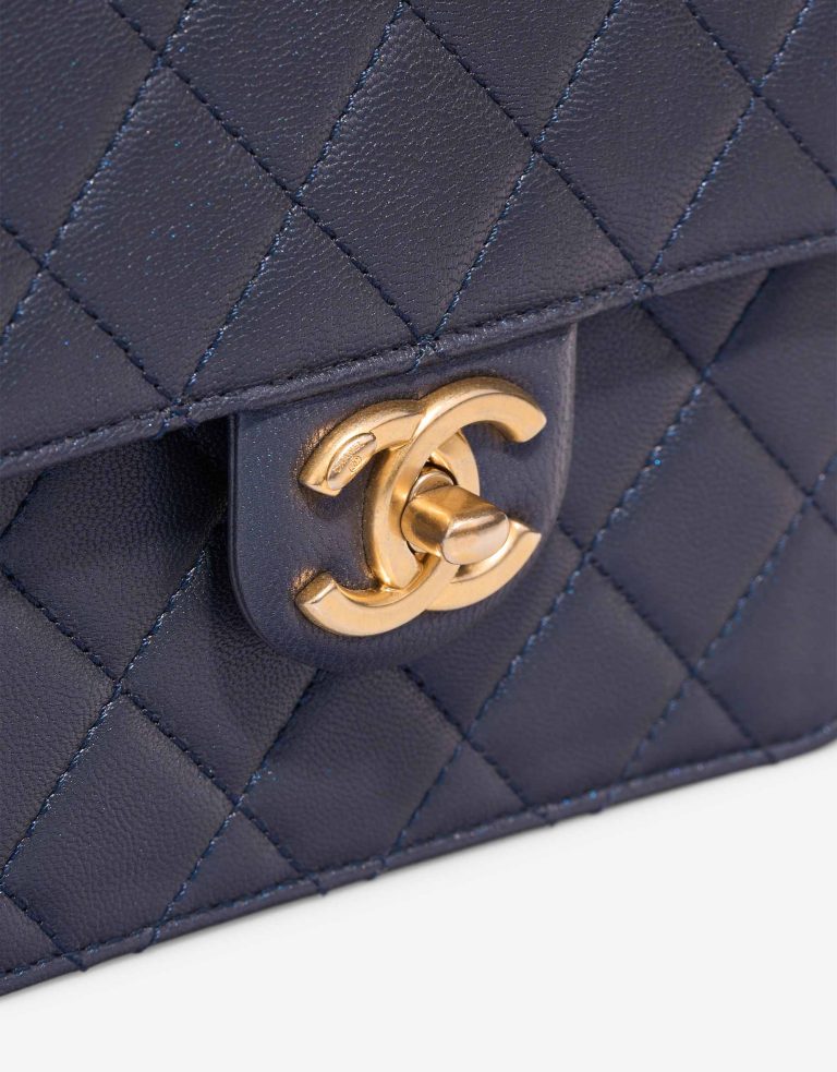 Chanel Timeless Mini Lamb Dark Blue Closing System | Sell your designer bag