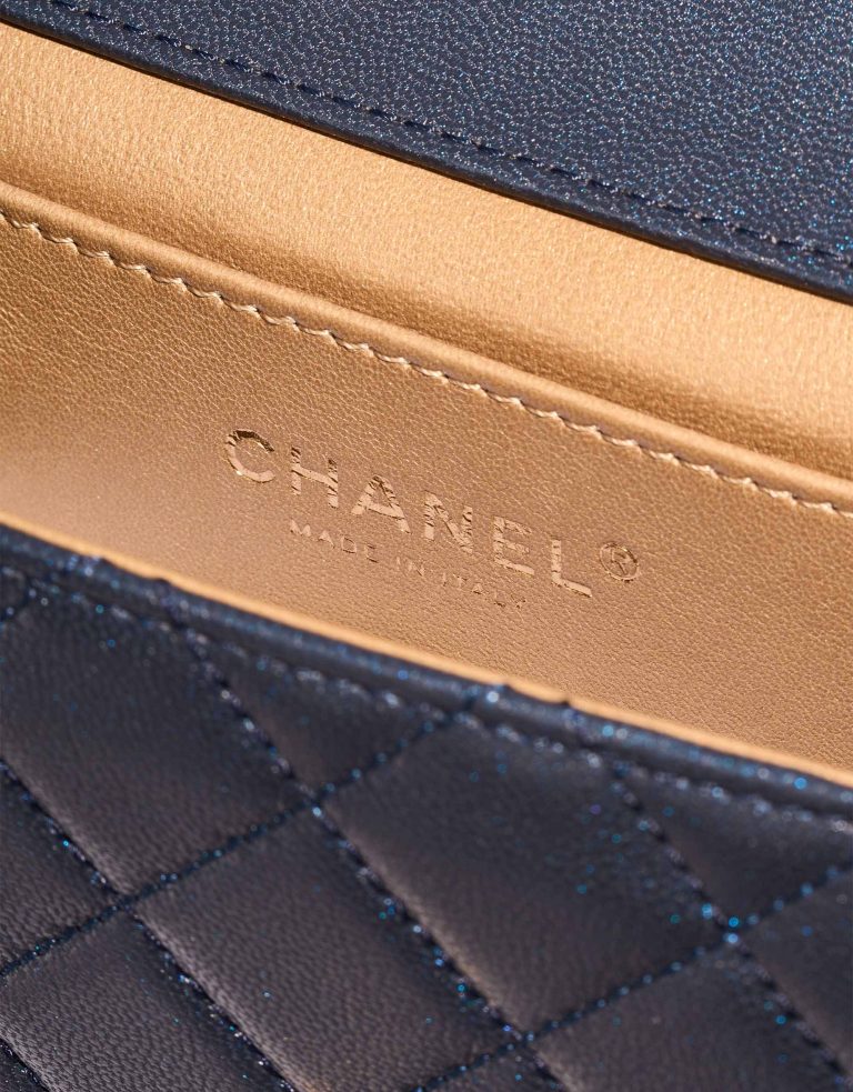 Chanel Timeless Mini Lamb Dark Blue Logo | Sell your designer bag