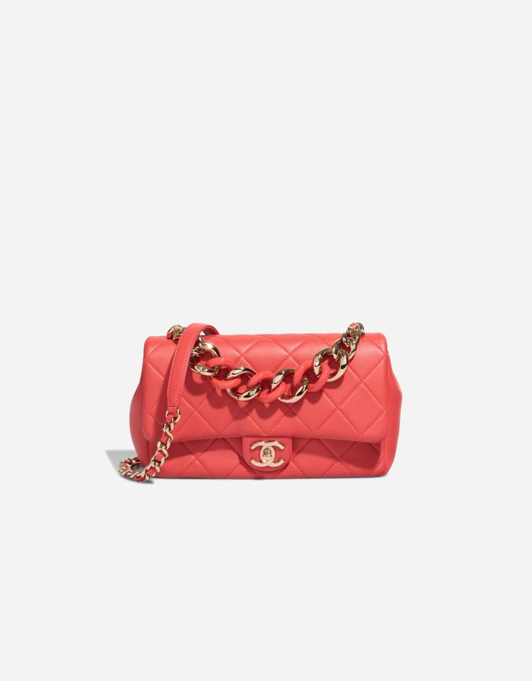Chanel Timeless Medium Lamb Coral Red Front | Sell your designer bag