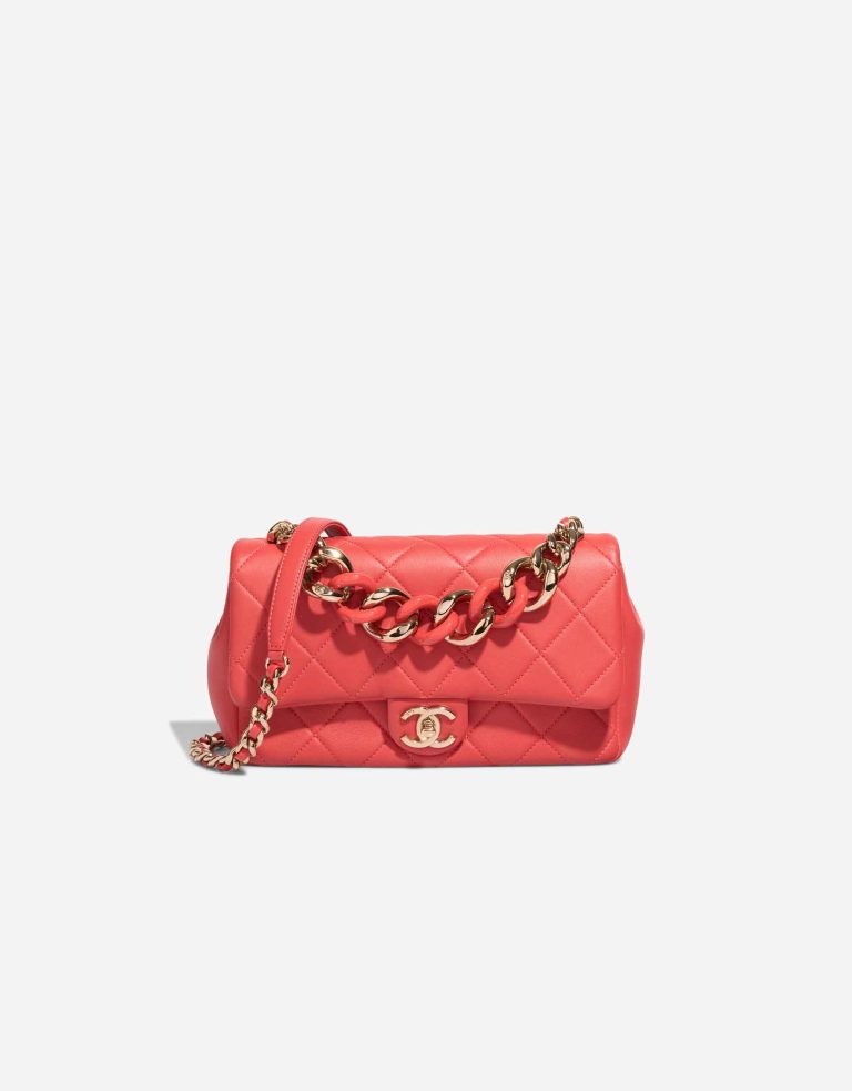 Chanel Timeless Medium Lammleder Coral Red Front | Verkaufen Sie Ihre Designer-Tasche