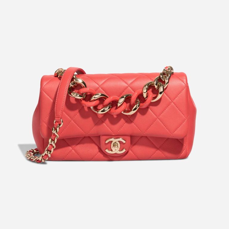 Chanel Timeless Medium Lammleder Coral Red Front | Verkaufen Sie Ihre Designer-Tasche