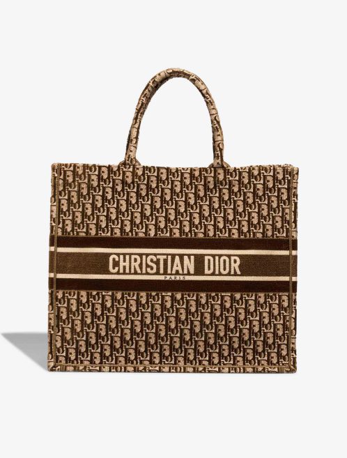 Dior Book Tote Large Canvas Brown Front | Sell your designer bag