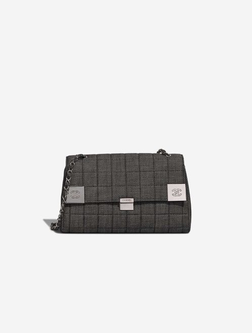Chanel Chocolate Bar Medium Denim Grey Front | Sell your designer bag