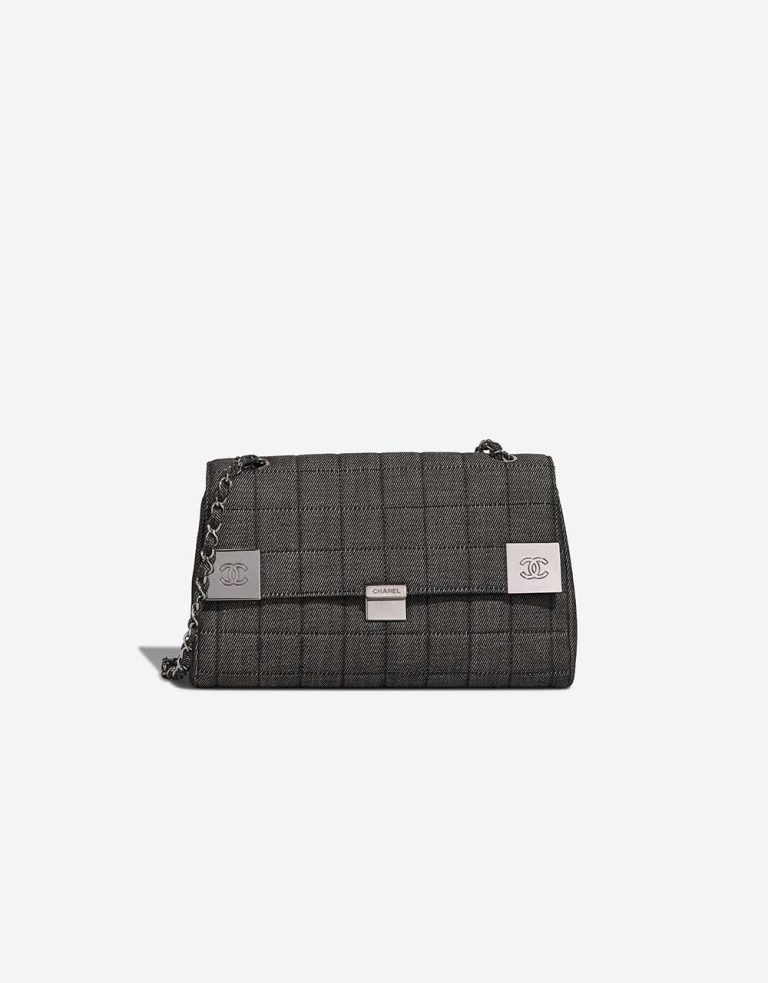 Chanel Chocolate Bar Medium Denim Grey Front | Sell your designer bag