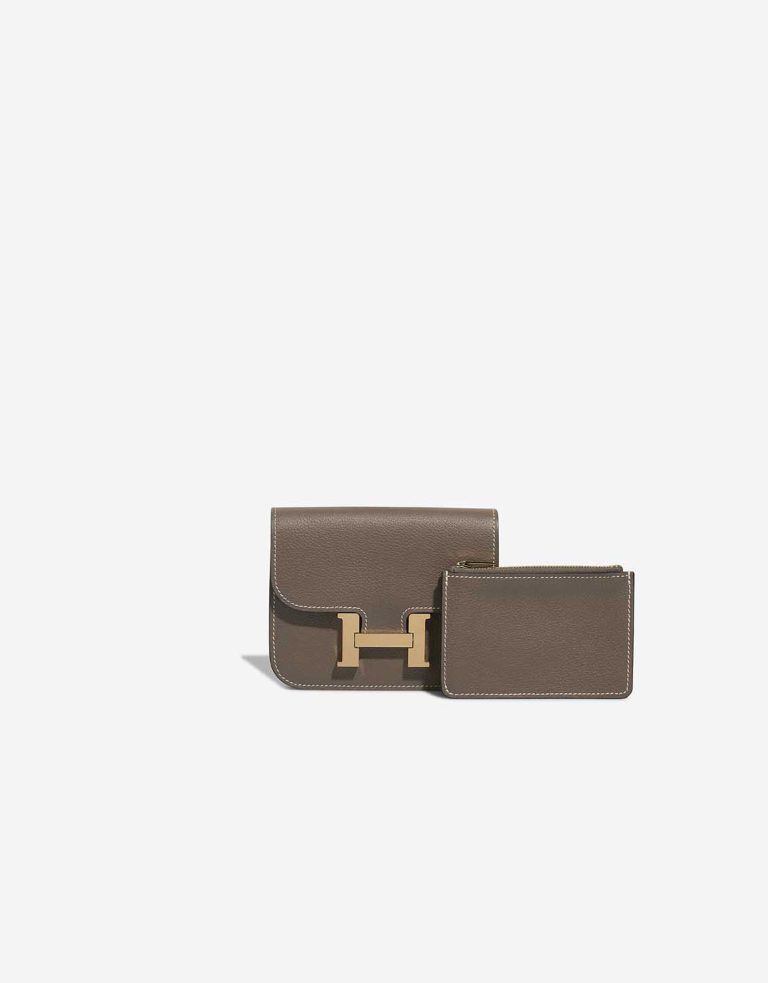 Hermès Constance Slim Wallet Evercolor Étoupe Front | Sell your designer bag