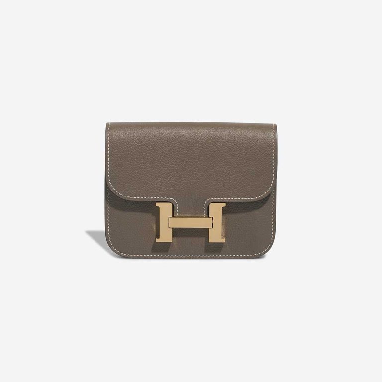 Hermès Constance Slim Wallet Evercolor Étoupe Front | Verkaufen Sie Ihre Designer-Tasche