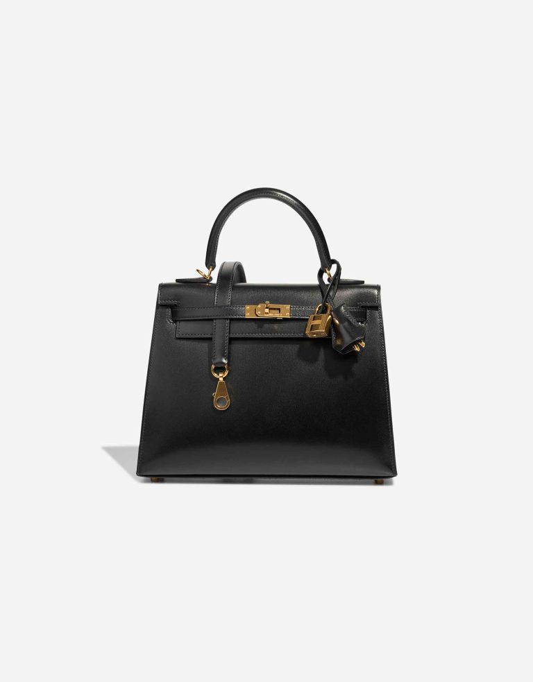 Hermès Kelly 25 Box Schwarz Front | Verkaufen Sie Ihre Designertasche