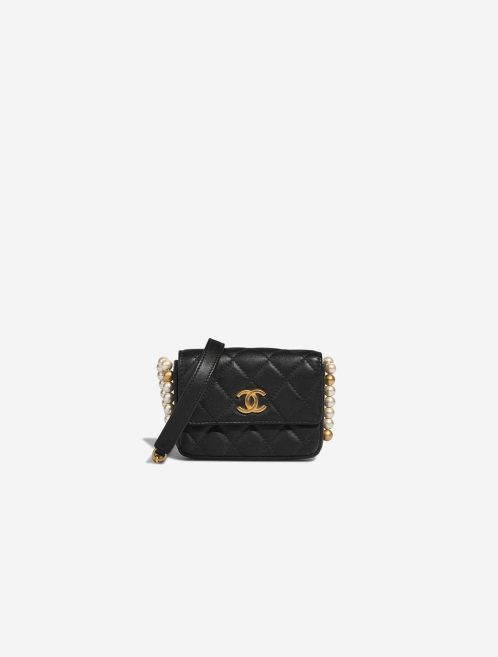 Chanel Timeless Extra Mini Square Lammleder Schwarz Front | Verkaufen Sie Ihre Designer-Tasche