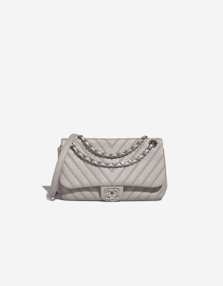 Chanel Timeless Medium Calf / Studs Silver Front | Sell your designer bag