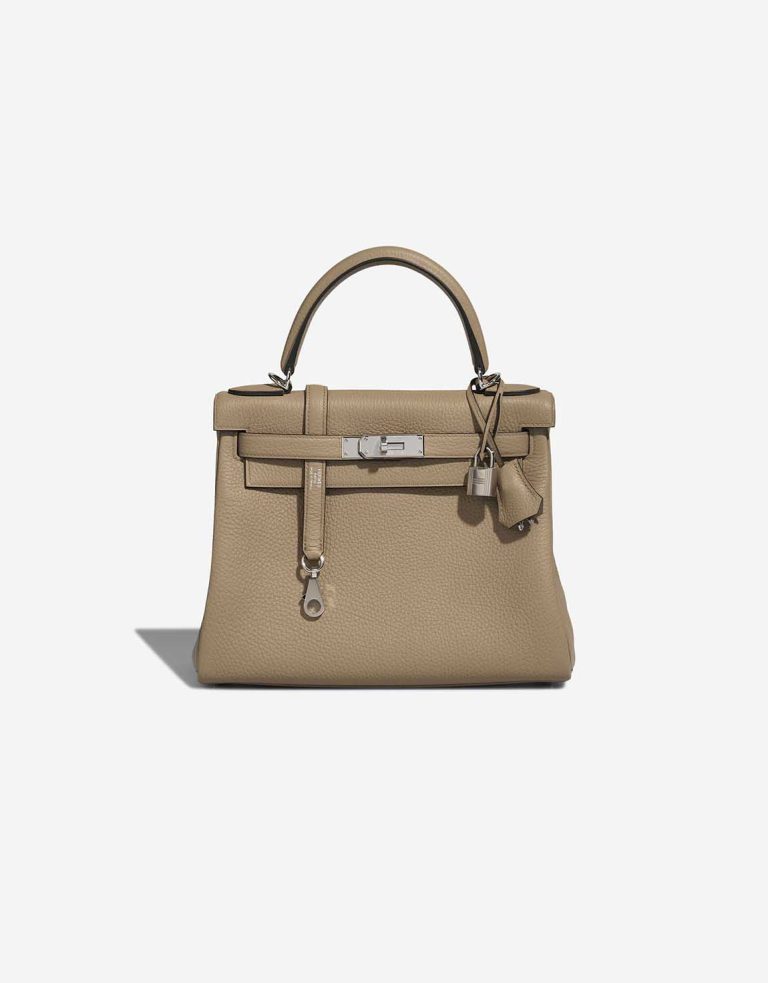 Hermès Kelly 28 Taurillon Clémence Beige Marfa Front | Sell your designer bag