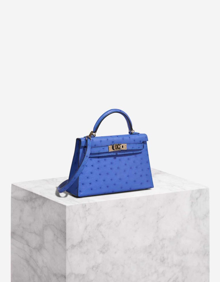 Hermès Kelly HSS Mini Ostrich Bleuet / Bleu de France Front | Verkaufen Sie Ihre Designertasche