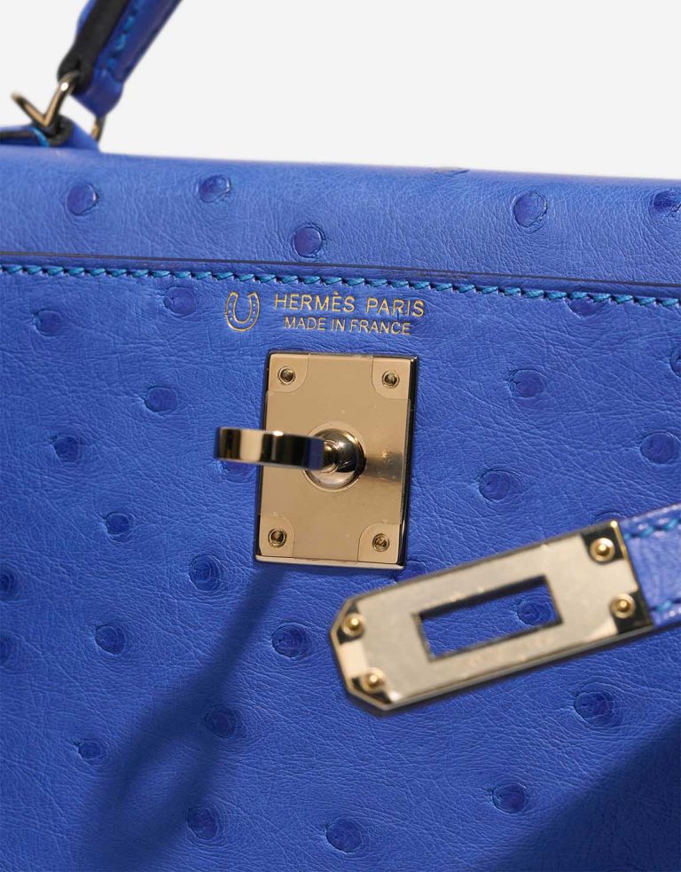 Hermès Kelly HSS Mini Ostrich Bleuet / Bleu de France Logo | Sell your designer bag