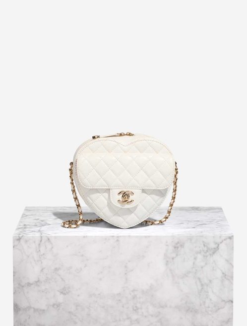 Chanel Timeless Heart Large Lamb White Front | Sell your designer bag