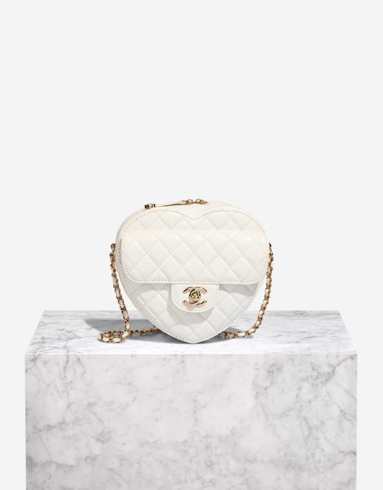 Chanel Timeless Heart Large Lamb White Front | Sell your designer bag