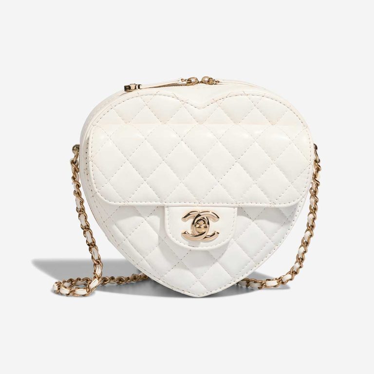 Chanel Timeless Heart Large Lamb White Front | Sell your designer bag