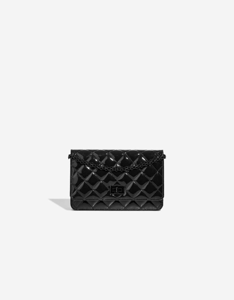 Chanel Wallet On Chain 2.55 Reissue Patent So Black Front | Verkaufen Sie Ihre Designer-Tasche