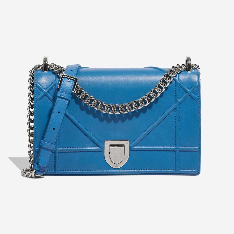 Dior Diorama Medium Calf Blue Front | Vendre votre sac de créateur