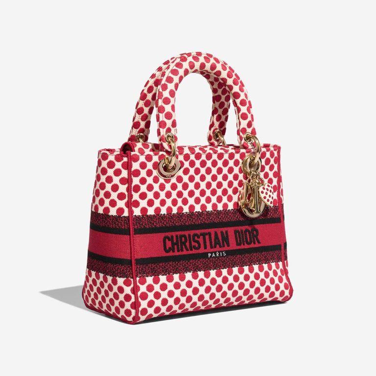 Dior Lady Dioramour Medium Canvas Red / White | Sell your designer bag