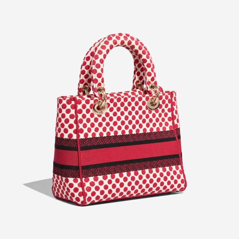 Dior Lady Dioramour Medium Canvas Red / White | Sell your designer bag