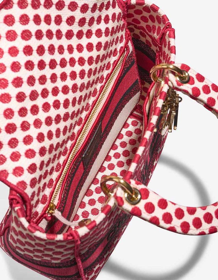 Dior Lady Dioramour Medium Canvas Red / White Inside | Sell your designer bag