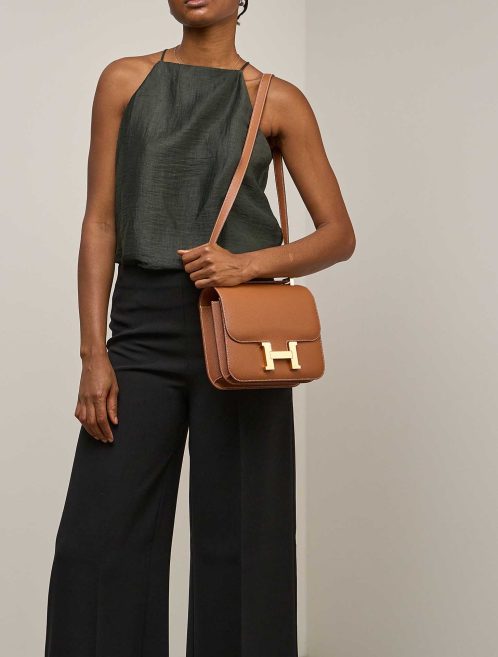 Hermès Constance 24 Epsom Gold on Model | Sell your designer bag