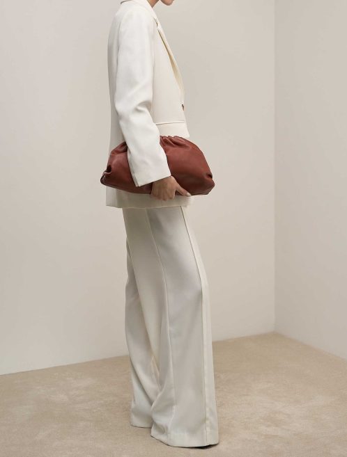 Bottega Veneta Pouch Calf Brown on Model | Sell your designer bag
