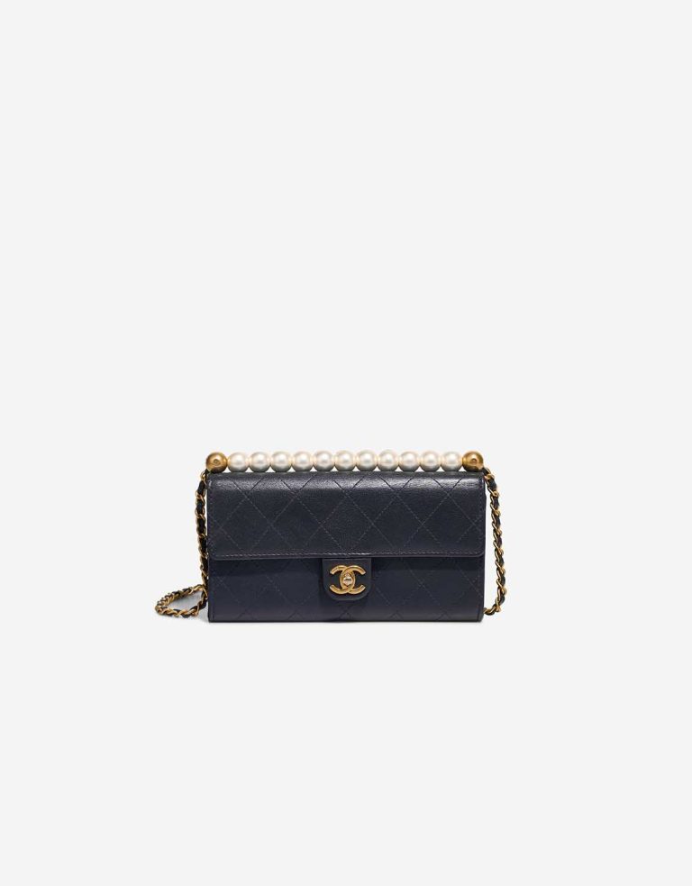 Chanel Wallet On Chain Timeless  Lammleder  Dunkelblau Front | Verkaufen Sie Ihre Designer-Tasche
