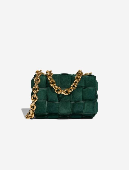 Bottega Veneta Cassette Suede Dark Green Front | Sell your designer bag
