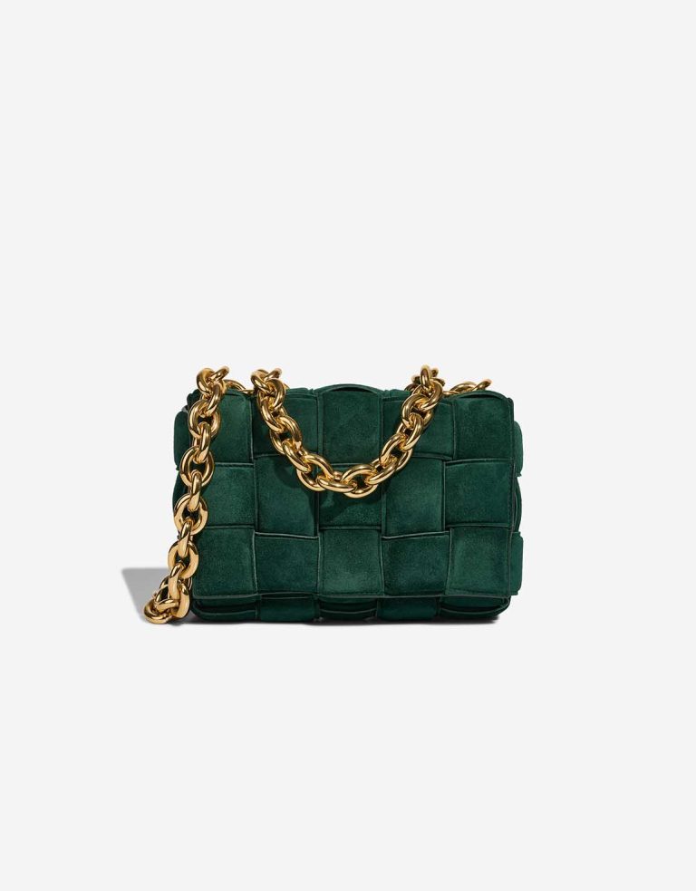 Bottega Veneta Cassette Suede Dark Green Front | Sell your designer bag