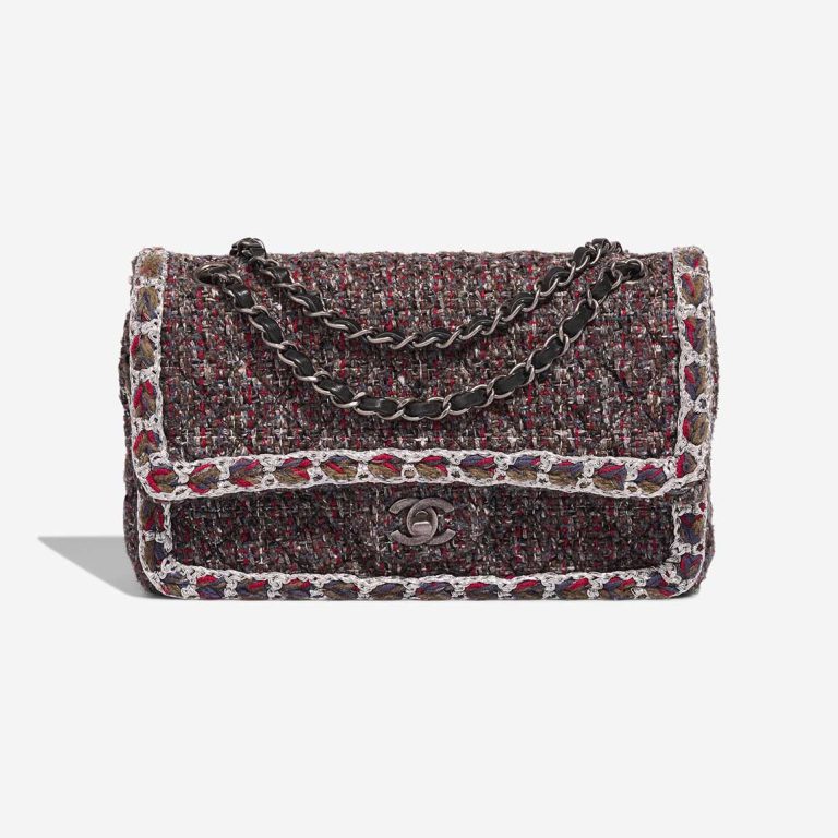 Timeless mittelgroße Tasche Tweed Grau Front | Verkaufen Sie Ihre Designer-Tasche
