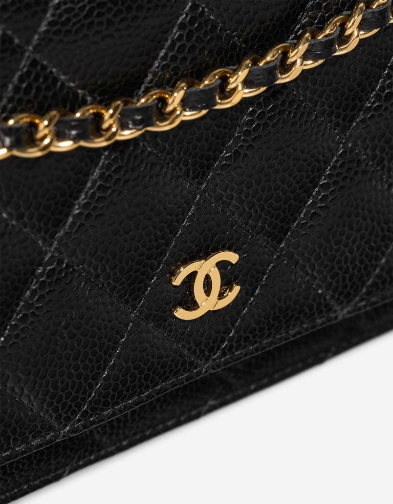 Chanel Wallet On Chain Timeless Caviar Black Closing System | Sell your designer bag