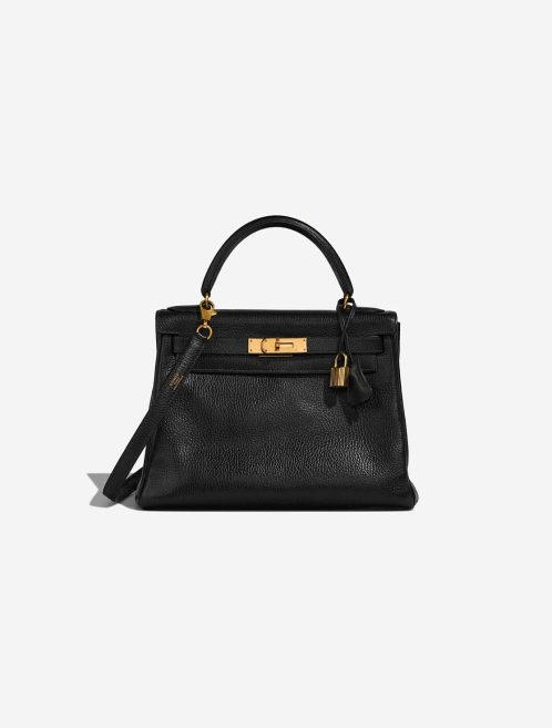 Hermès Kelly 28 Ardennes Black Front | Vendez votre sac de créateur