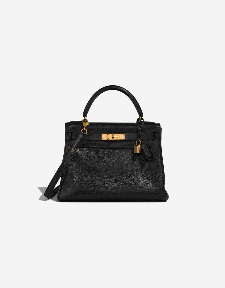 Hermès Kelly 28 Ardennes Black Front | Vendez votre sac de créateur