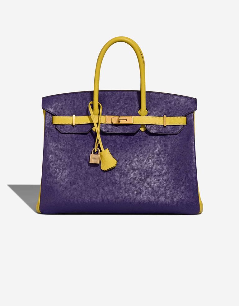 Hermès Birkin 35 Epsom Lime / Kiwi / Iris Front | Sell your designer bag