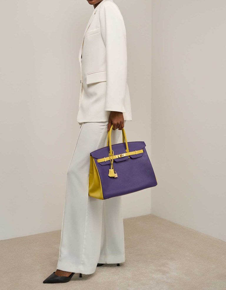 Hermès Birkin 35 Epsom Lime / Kiwi / Iris Front | Sell your designer bag